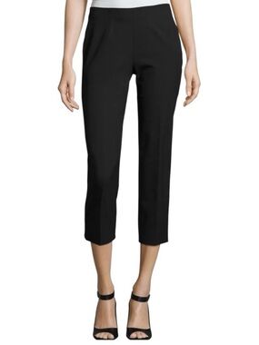 Piazza Sempione Black Cotton Blend Straight Leg Crop Audrey Pants Size 10